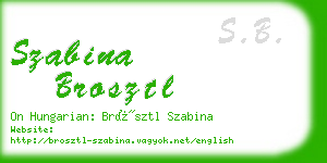 szabina brosztl business card